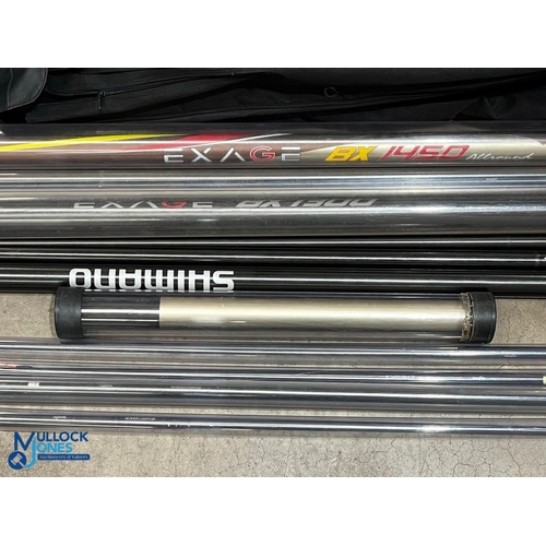 239 - Shimano Exage 1450/1300 Poles with tip and extensions, in Shimano pole carry bag (2) COLLECTION RECO... 