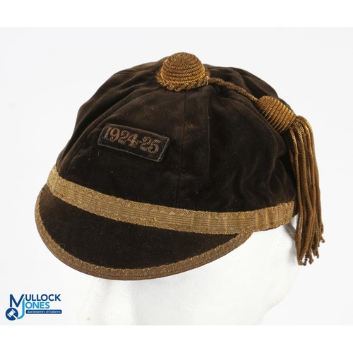 113 - Tonbridge RFC (Kent) Rugby Honours Caps (2): Pair of interesting caps from that club, brown: one pla... 