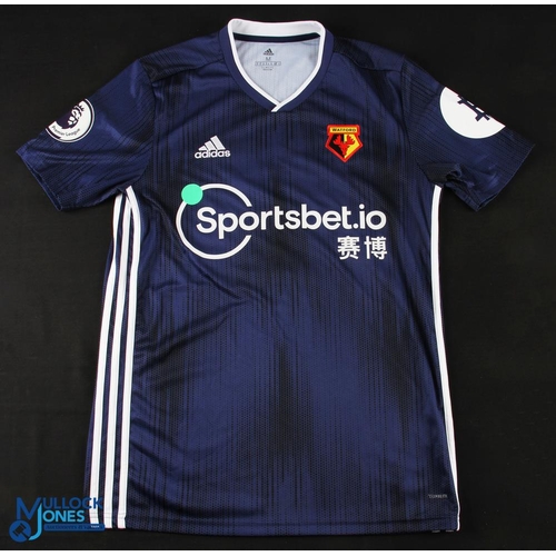 1145 - Danny Welbeck No 10 Watford 2019/20 away match issue football shirt - in blue, Adidas / Sportsbet, P... 