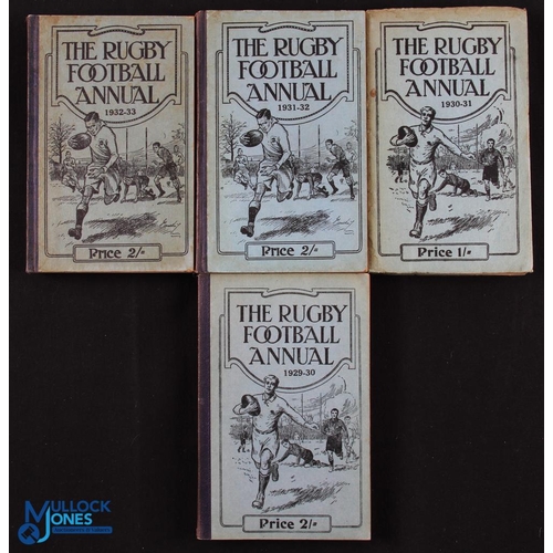 115 - Rugby Football Annuals 1929-1933 Inclusive (4): Nice run of four of this famous and so-useful series... 