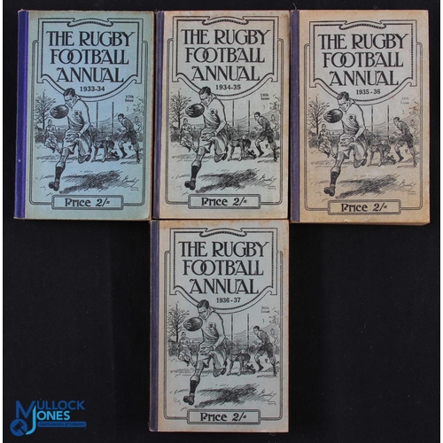116 - Rugby Football Annuals 1934-1937 Inclusive (4): Another super run of four of this well-known and sou... 