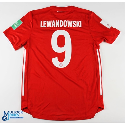 Robert Lewandowski No 9 Bayern Munich 2020 21 home match issue football shirt in red Adidas T M