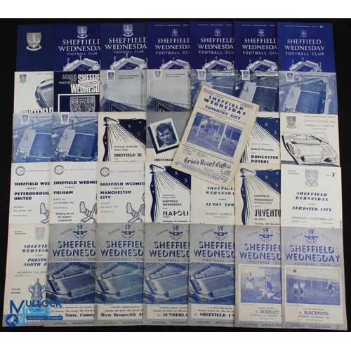 547 - Collection of Sheffield Wednesday home programmes 1949/50 Coventry City, 1952/53 Blackpool (FAC), Bu... 