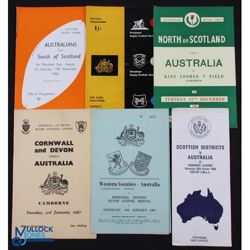 63 - Australia in the British Isles 1966-7 (6): v S of Scotland, scarcer N of Scotland, Pontypool/Cross K... 