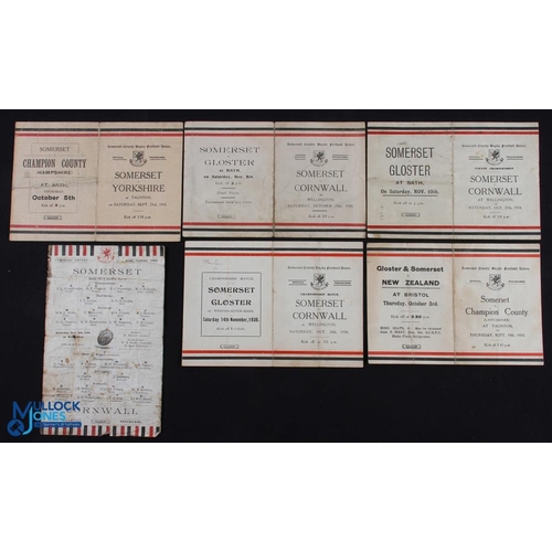 71 - Rare 1926-36 County Championship Rugby Programmes (6): Somerset v Cornwall 1926 (poor), 1930 (fair),... 