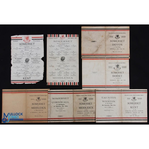72 - Rare 1923-38 County Championship Rugby Programmes (7): Somerset v Kent 1923 (poor) & 1930 (g), Middl... 