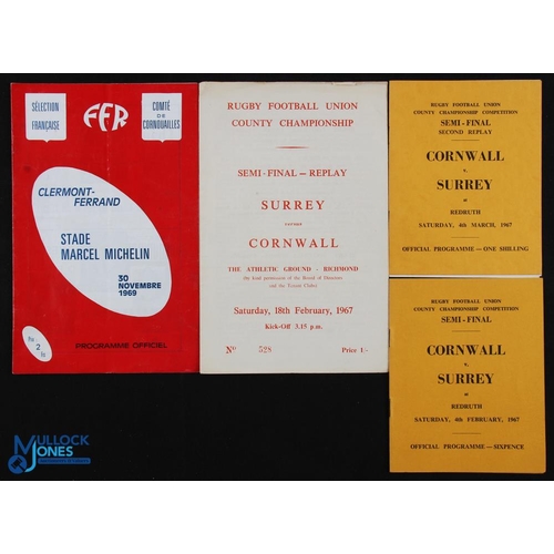 78 - Cornwall/Surrey etc Special Rugby Programmes (4): What became a trio of programmes for the dramatic ... 
