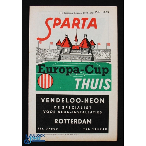 967 - 1959/60 European Cup Sparta Rotterdam v Glasgow Rangers 11 January 1960 match programme; fair/good. ... 