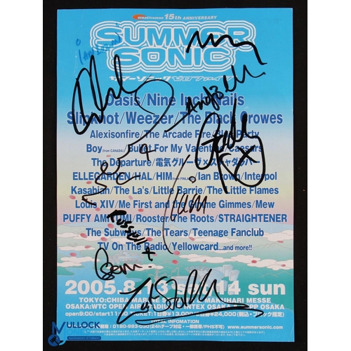 1005 - Music Entertainment - Autograph - 'Summer Sonic' Festival poster signed by Oasis, Kasabian and Ian B... 