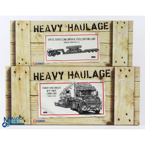 148 - 2x Corgi Heavy Haulage Boxed Diecasts - CC11909 ERF EC Series low loader & steel casting load, CC128... 