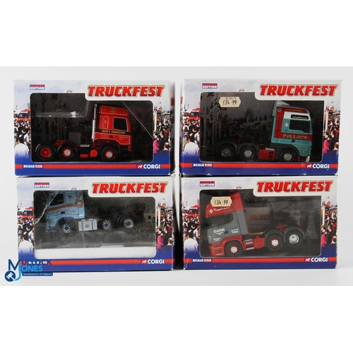 156 - Corgi 1/50 Scale Truckfest Diecasts (4) - CC14004 Volvo FH J G McWilliam Ltd, CC13702 Scania R Serie... 