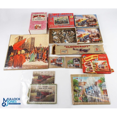 164 - GWR Wooden Jig-Saw Puzzle and Railway Related Card Jig-Saws, to include The Romans at Caerleon, a wo... 