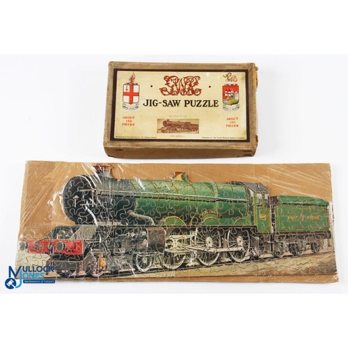 168 - GWR Wooden Jig-Saw Puzzle King George V, 150+ pieces all complete and original box G