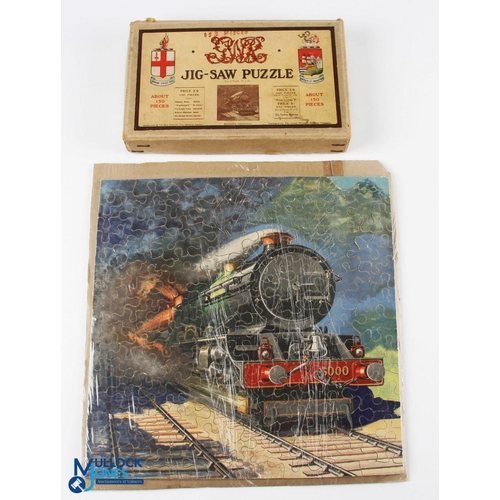 170 - GWR Wooden Jig-Saw Puzzle Britain's Mightiest, 150+ pieces all complete and original box G