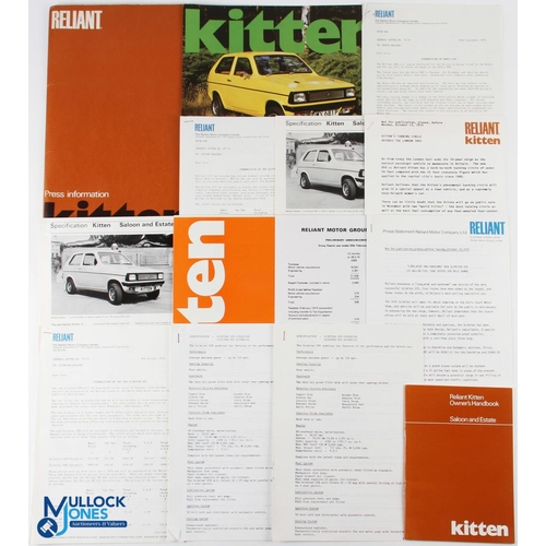 196 - Reliant Kitten Media Press Information Kit Brochure 1975 - large format with all letters and booklet... 