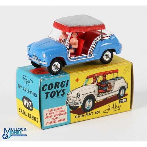 204 - Corgi 240 Ghia-Fiat Jolly. Mid-blue version. Very near mint/boxed, in original box