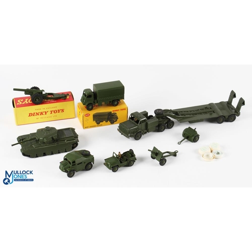 218 - Dinky Toys Military Collection, a good selection to include boxed 623 army covered wagon NM, 674 Aus... 