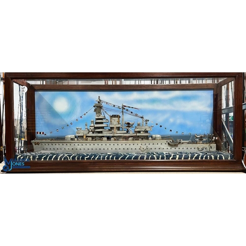 22 - Scratch Built Model Diorama of the German Cruiser Admiral Graf Spree, scuttled at the battle of Rive... 