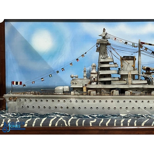 22 - Scratch Built Model Diorama of the German Cruiser Admiral Graf Spree, scuttled at the battle of Rive... 