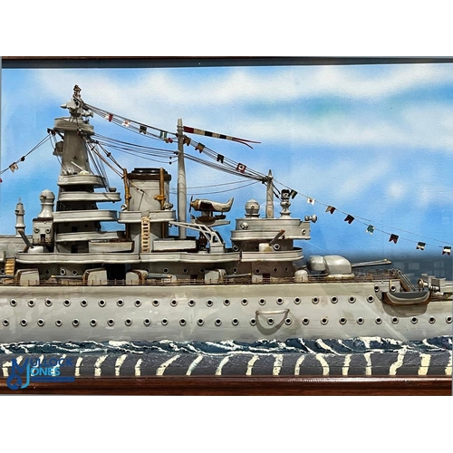 22 - Scratch Built Model Diorama of the German Cruiser Admiral Graf Spree, scuttled at the battle of Rive... 