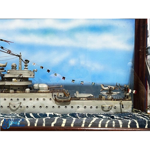 22 - Scratch Built Model Diorama of the German Cruiser Admiral Graf Spree, scuttled at the battle of Rive... 