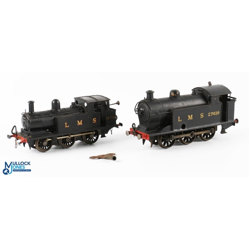 27 - 2 Clockwork O Gauge LMS Locomotives, Kit build models of a LMS 27619 coal tank, LMS 16752 Jinty Loco... 