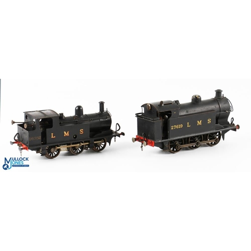 27 - 2 Clockwork O Gauge LMS Locomotives, Kit build models of a LMS 27619 coal tank, LMS 16752 Jinty Loco... 