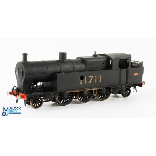 28 - Kitbuilt LMS 11711 Clockwork O Gauge Locomotive, unnamed maker in black war time finish