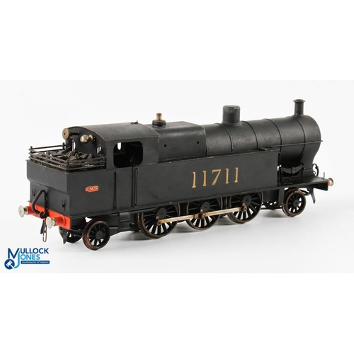 28 - Kitbuilt LMS 11711 Clockwork O Gauge Locomotive, unnamed maker in black war time finish