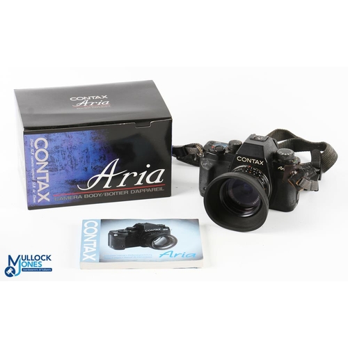 293 - Contex SLR 35mm Aria Camera, with original box Carl Zeiss Tessar 2, 8/45 7435085 lens, Untested F-G