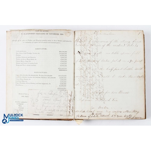 389 - 1840-1867 Handwritten Recipe Cookery Book, leather bound notbook, 64 pages of recipes and medicines,... 