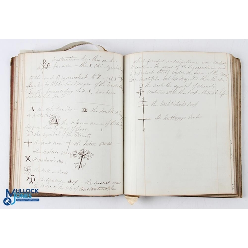 389 - 1840-1867 Handwritten Recipe Cookery Book, leather bound notbook, 64 pages of recipes and medicines,... 