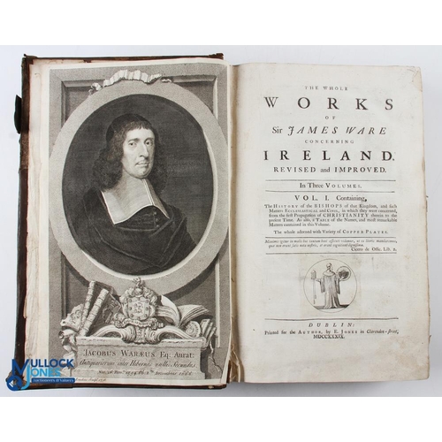 400 - 1739 The Whole Works of Sir James Ware Concerning Ireland, revised and improves, 2 volumes 1 & 2 (on... 