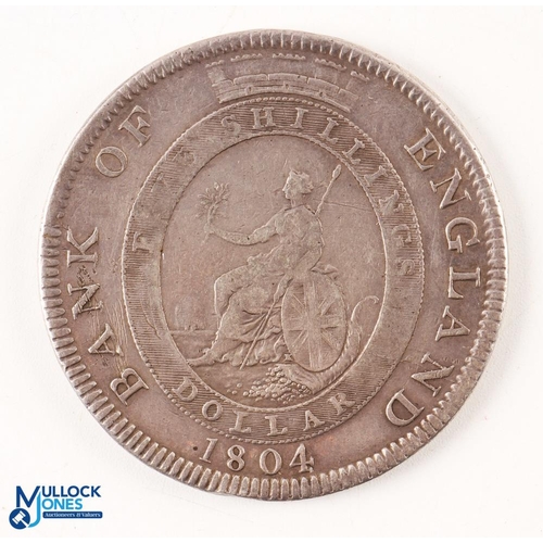 414 - George III 1804 Bank of England Dollar Silver Bank Token - five shillings / Dollar silver coin, ligh... 