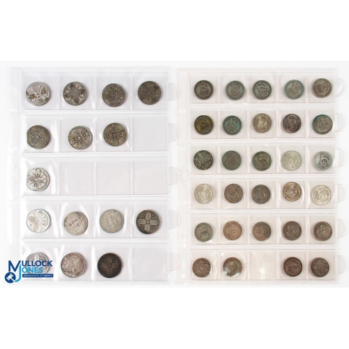 418 - Victoria to George V Silver Coins (44) - including 29 shillings dating between 1883 and 1935, 9x Geo... 