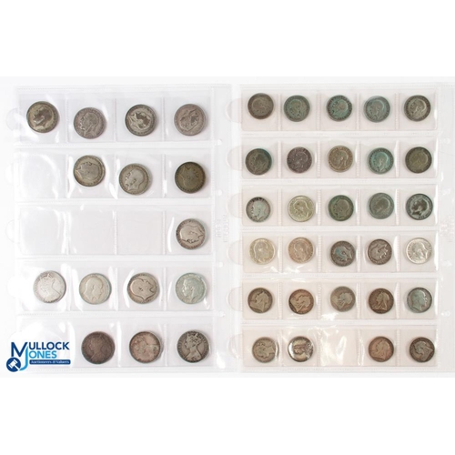 418 - Victoria to George V Silver Coins (44) - including 29 shillings dating between 1883 and 1935, 9x Geo... 