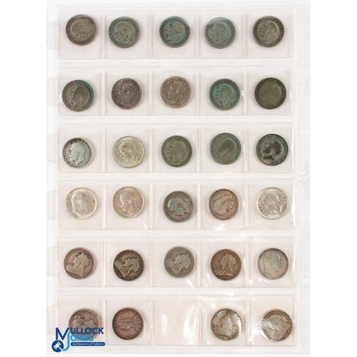 418 - Victoria to George V Silver Coins (44) - including 29 shillings dating between 1883 and 1935, 9x Geo... 