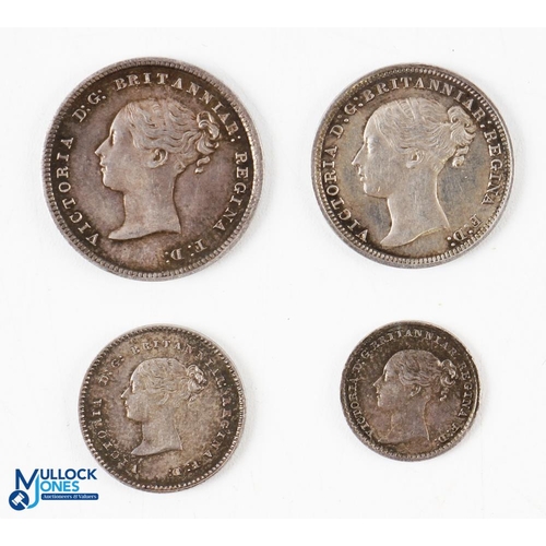 421 - Victoria 1870 Silver Mundy Set set of 4 coins from 1 penny to 4 pence, all appear F/VF