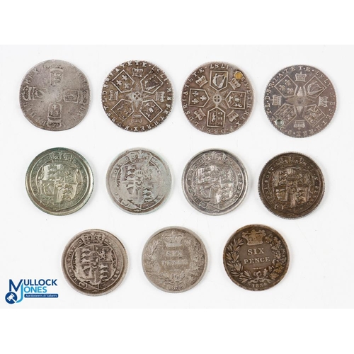 424 - William III to William IV Silver Sixpence Coins (11) - including William III with worn date, 3x Geor... 