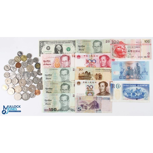 435b - World Banknotes and Coin Collection to include banknotes of US Dollar, China Yaun, Hong Kong Dollars... 