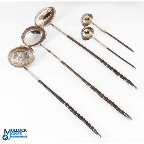 454 - Group of Assorted Silver Ladles (5) - including two Georgian toddy ladles, one with beaded bowl rim ... 