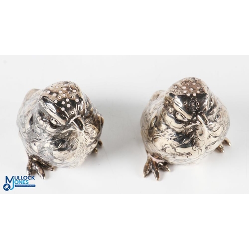 455 - Berthold Muller Matched Pair of Pepperettes Modelled as Chicks each having slight differences in hol... 