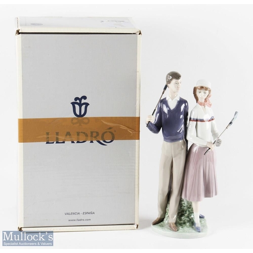 498a - Group of 5 Boxed Lladro Figures - inc  'Golfing Couple' Model 1453 height 34cm, in original box with... 