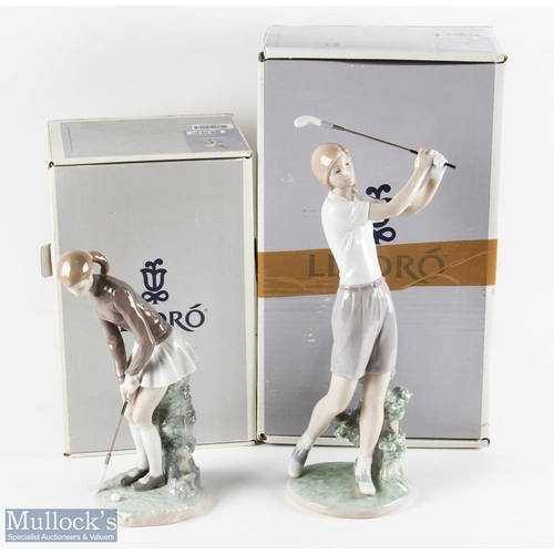 498a - Group of 5 Boxed Lladro Figures - inc  'Golfing Couple' Model 1453 height 34cm, in original box with... 