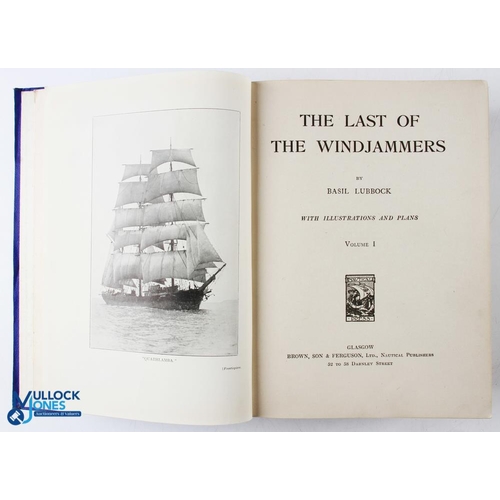 564 - The Last of The Windjammers by Last of The Windjammers - Basil Lubbock - two volumes 1935. Volume 1 ... 