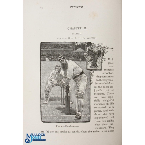 567 - Cricket by G Steel 1890 - a detailed 429 page book full of illustrations within the text - has chapt... 