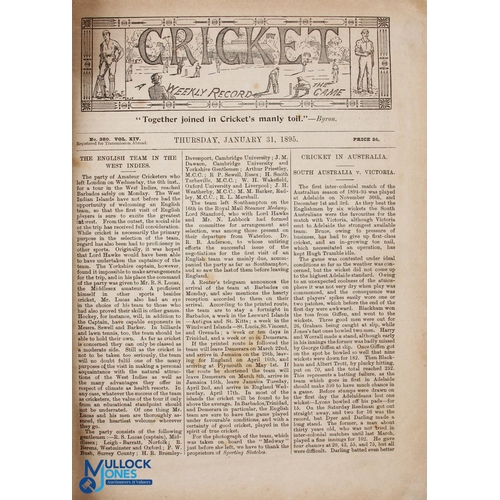 571 - Cricket 1895 - 12 monthly editions each with 16 pages and illustrated with photographs and text exte... 