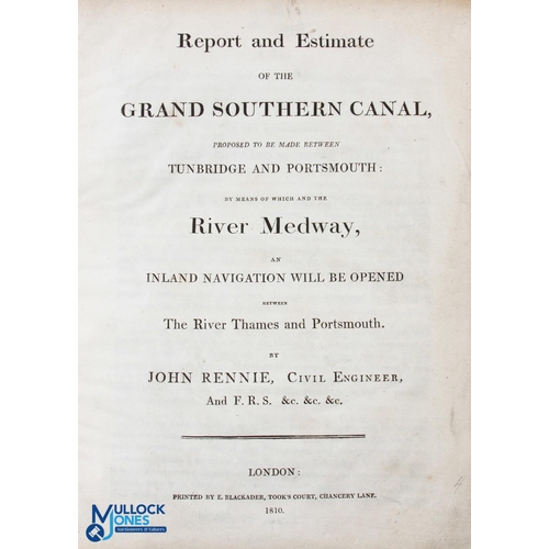 602 - Inland Navigation (Canal) from The Thames (London) to Portsmouth 1810- John Rennie's 10 page report ... 