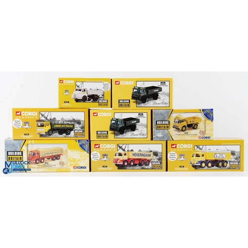 62 - Corgi Building Britain Diecast Commercial Toys (8) features Limmer & Trinidad AEC 21501, Rugby Cemen... 