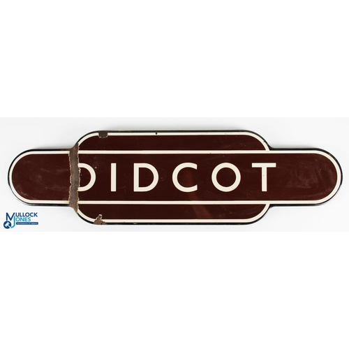 628 - BR Toten Enamel Didcote Station Sign, with wear - size 26cm x 92cm